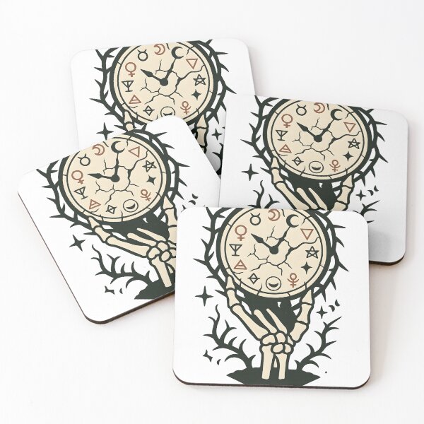 Item preview, Occult Timekeeper – Skeletal Hand Holding Arcane Clock designed and sold by The Spooky Duck.