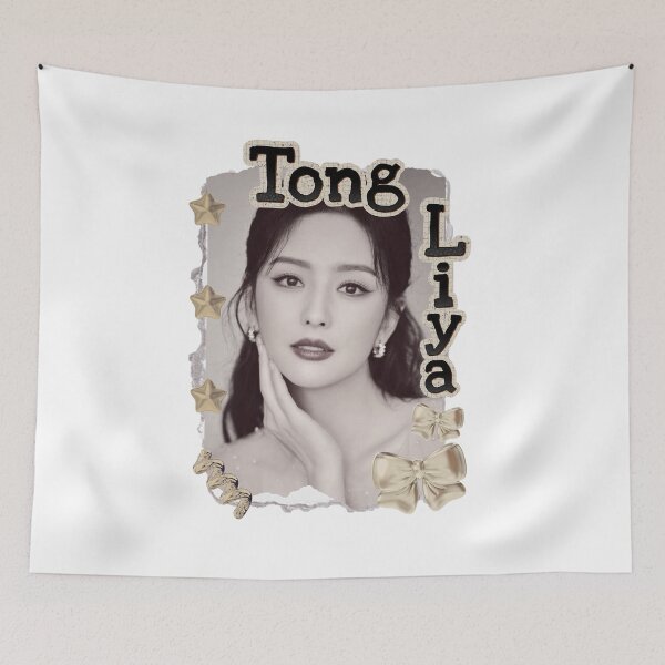 Item preview, Tong Liya (佟丽娅) Chinese Actress Art Chinese Celebrity Illustration Scrapbook Collage Cozy Y2K Vintage Design designed and sold by HELL0WBELLO.