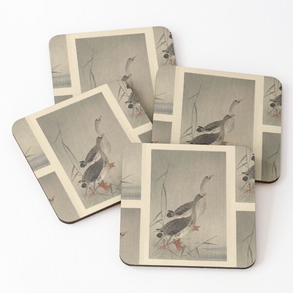 Item preview, Two Geese by Ohara Koson : Tranquil Shin Hanga Japanese Poster designed and sold by artofuniverse.