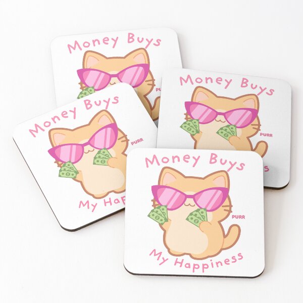 Item preview, Money Buys My Happiness Cute Orange Cat with Cash Doodle Art designed and sold by SpacedOutRITZ.