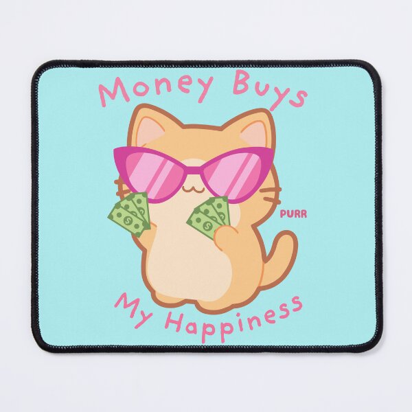 Item preview, Money Buys My Happiness Cute Orange Cat with Cash Doodle Art designed and sold by SpacedOutRITZ.