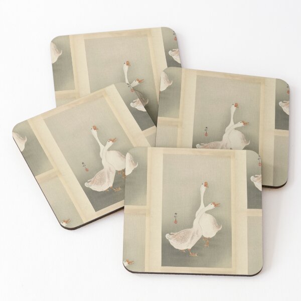 Item preview, Two Geese Style 2 by Ohara Koson : Japandi Wall Art Japanese Poster designed and sold by artofuniverse.