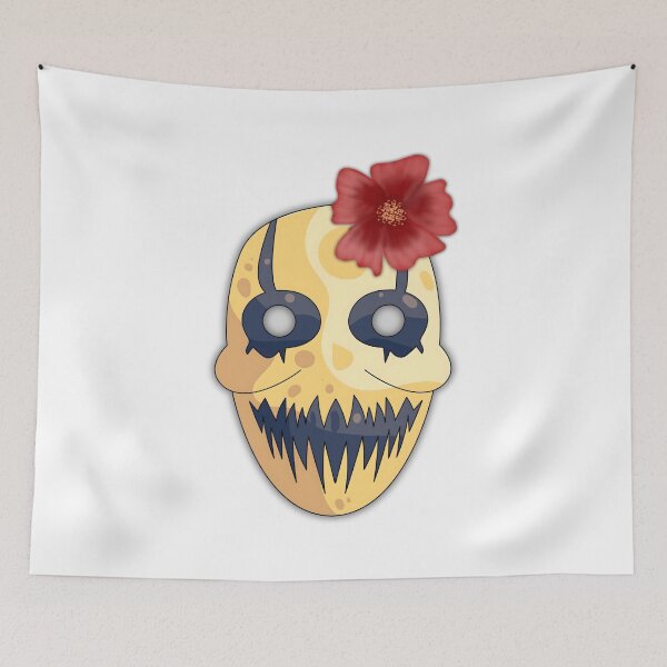 Item preview, Creepy Horror Mask with Red Flower – Spooky Aesthetic Art designed and sold by Horrify.