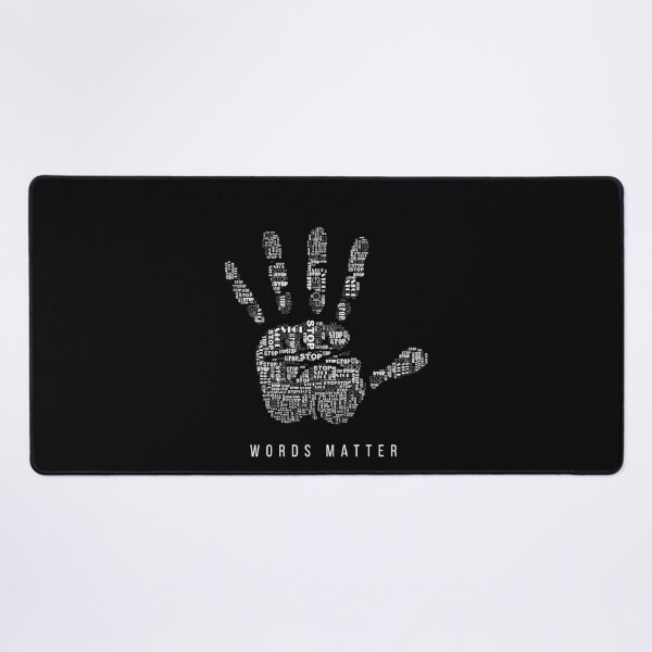 Item preview, Words Matter – Stop Word Handprint Awareness Typography Design designed and sold by PixelWaveBD.