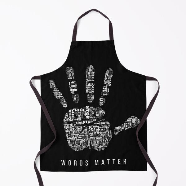 Item preview, Words Matter – Stop Word Handprint Awareness Typography Design designed and sold by PixelWaveBD.