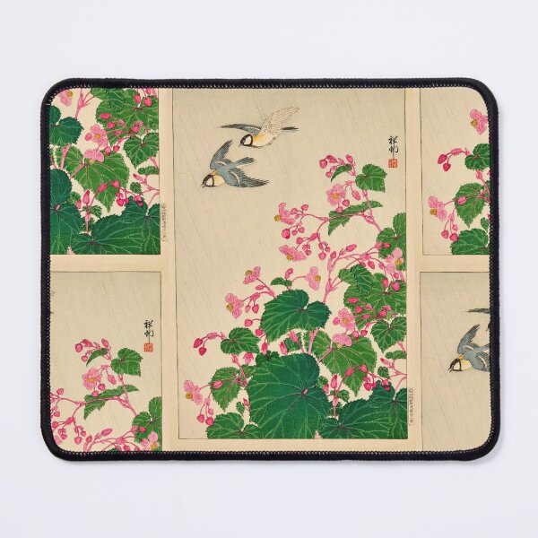 Item preview, Two Manchurian Great Tits in Flight by Ohara Koson : Shin Hanga Japanese Poster designed and sold by artofuniverse.