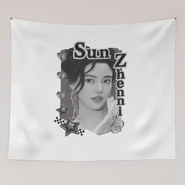 Item preview, Sun Zhenni (孙珍妮) Chinese Actress Art Chinese Celebrity Illustration Black and White Collage Digital Art Portrait designed and sold by AJUNICE STUDIO.