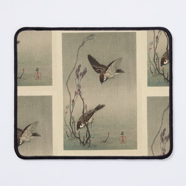Item preview, Two Sparrows by Ohara Koson : Shin Hanga Nature Study Japanese Poster designed and sold by artofuniverse.