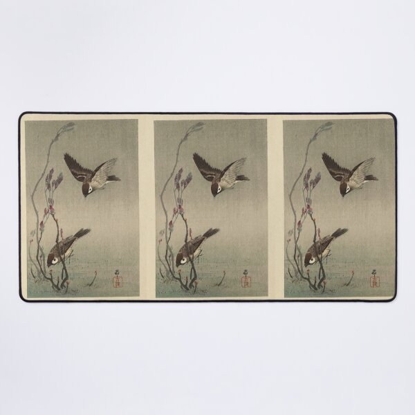 Item preview, Two Sparrows by Ohara Koson : Shin Hanga Nature Study Japanese Poster designed and sold by artofuniverse.