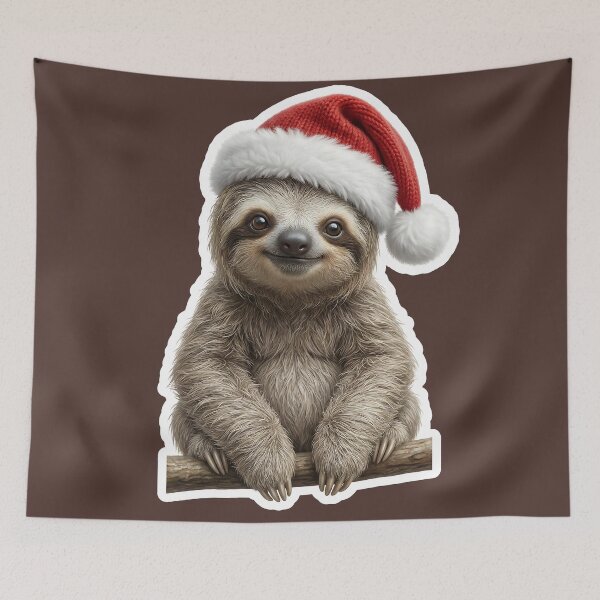 Item preview, Deeply relaxed Christmas sloth designed and sold by DAGHO.