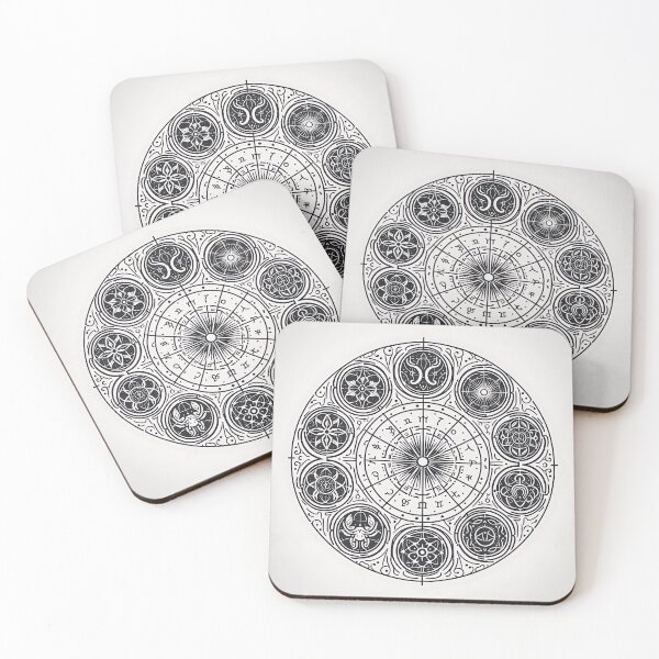 Item preview, Zodiac Wheel Astrology Mandala | Minimal Black & White Celestial Chart Art designed and sold by shopwithcare.