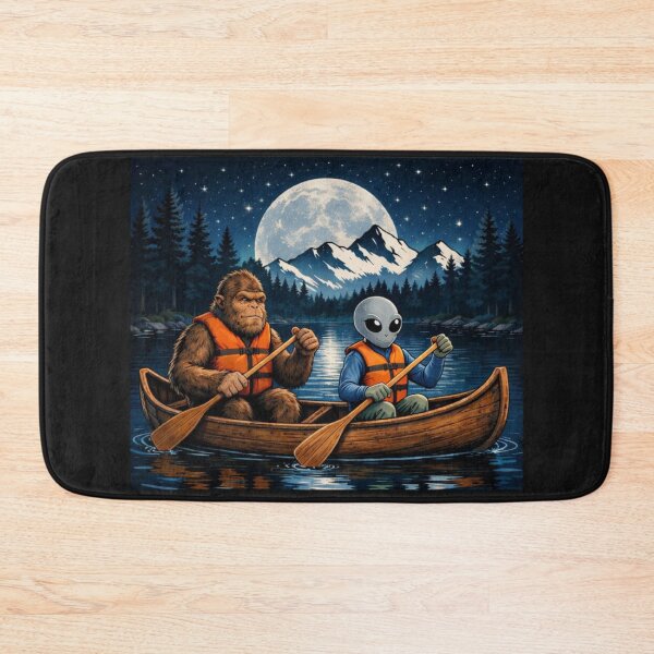 Item preview, Bigfoot and Alien Paddle In Canoe designed and sold by BoozieHumor.
