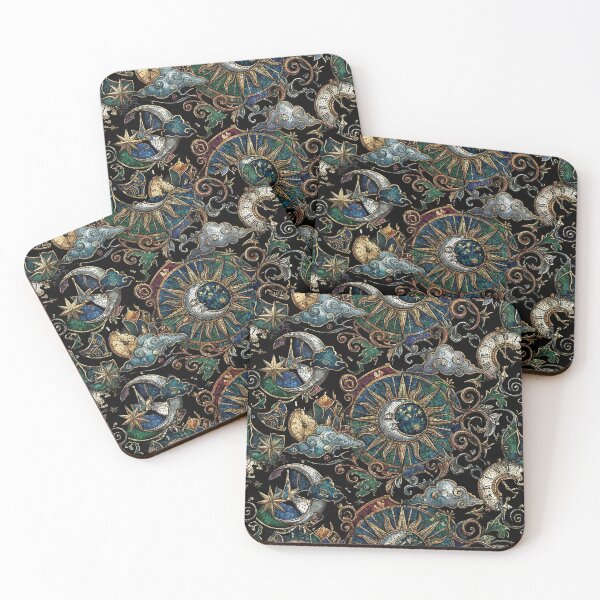 Item preview, Celestial Kaleidoscope Sun and Moon Maximalist Mosaic designed and sold by auxincaftan0o.