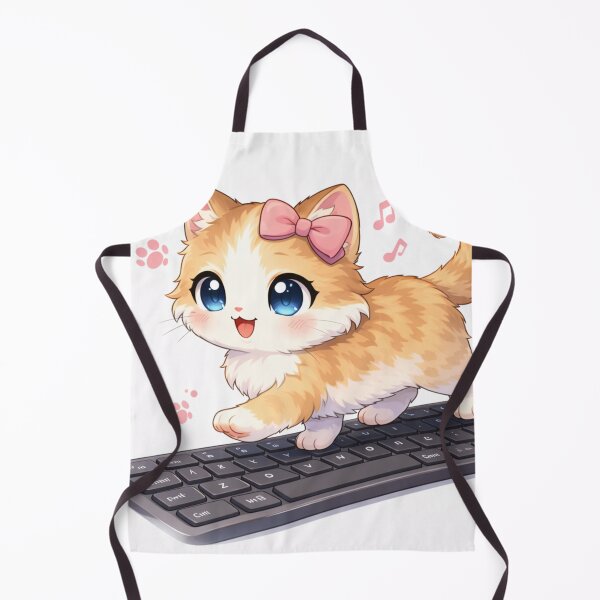 Item preview, Cute Anime Kitten Walking on Keyboard – Kawaii Programmer Cat designed and sold by SVT Abstract.