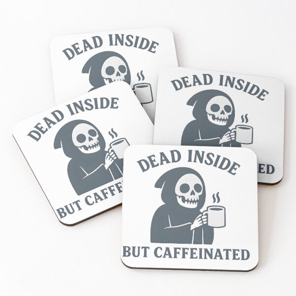 Item preview, Dead Inside but Caffeinated – Grim Reaper Coffee Humor designed and sold by The Spooky Duck.