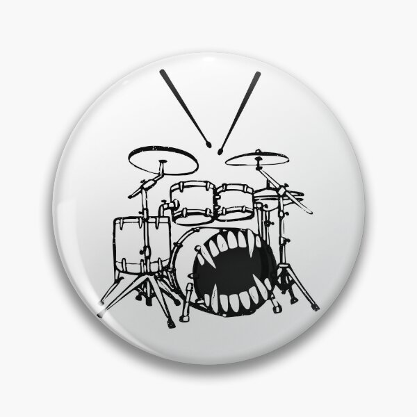 Item preview, Funny Drummer  – Drum Kit Monster Face for Music Lovers & Band Members designed and sold by SunandShade.