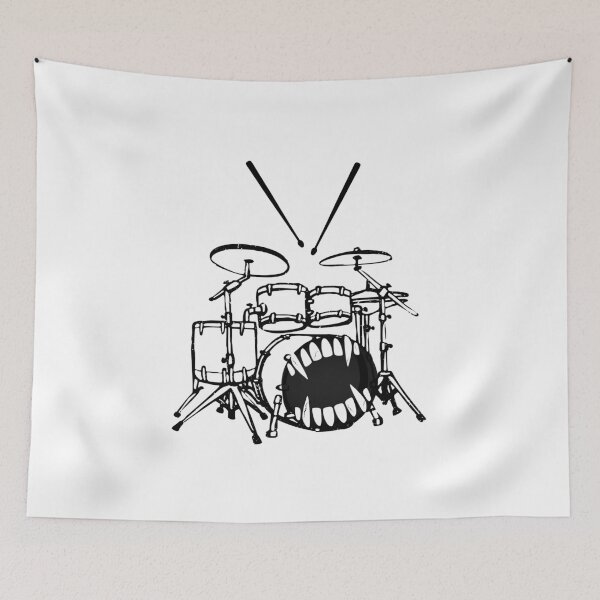 Item preview, Funny Drummer  – Drum Kit Monster Face for Music Lovers & Band Members designed and sold by SunandShade.