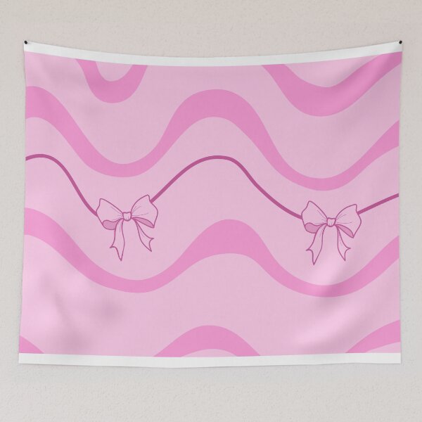 Item preview, Pink waves with a bow – playful pattern in pink designed and sold by marlenamyr.