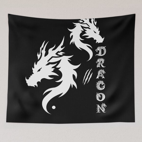 Item preview, White Dragon Minimalist Design – Mythical Fantasy Dragon Art designed and sold by Carftastic.