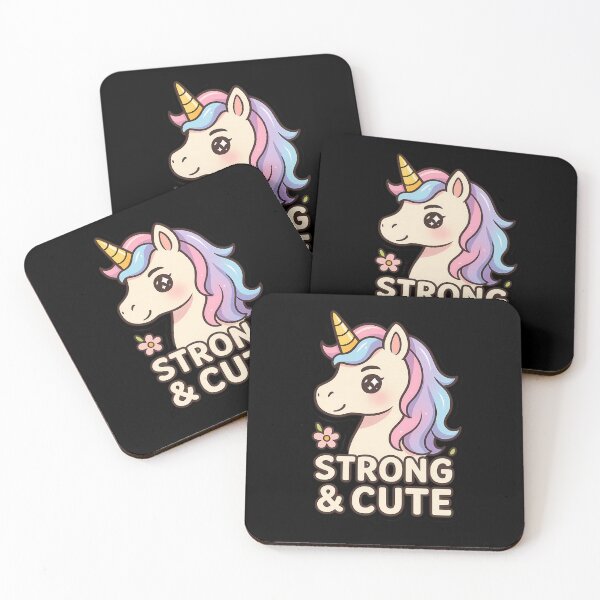 Item preview, Strong & Cute Kawaii Unicorn designed and sold by DreamiCanvas.