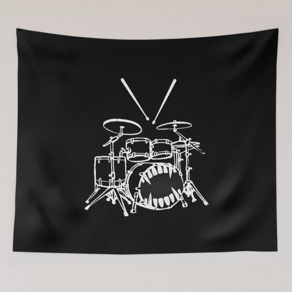 Item preview, Funny Drummer  – Drum Kit Monster Face for Music Lovers & Band Members designed and sold by SunandShade.