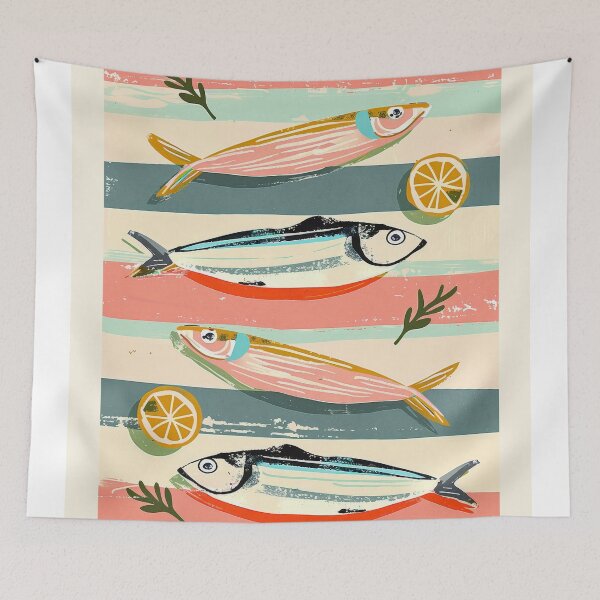 Item preview, Sardines on Stripes designed and sold by Branka Kodzoman.