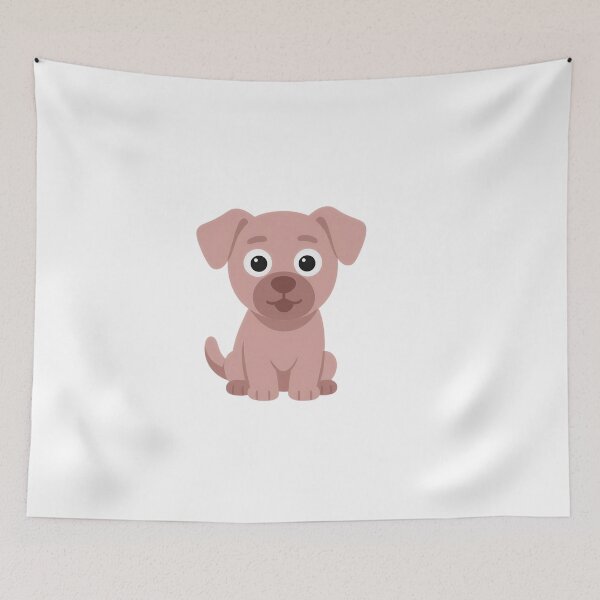Item preview, Cute pink cartoon dog with big expressive eyes designed and sold by Youpifind.