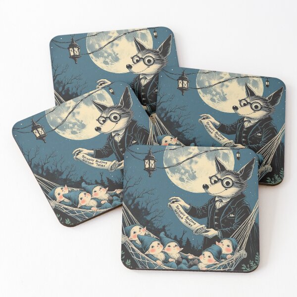 Item preview, Wolf Librarian – Spooky Storytime Woodland Print designed and sold by Deezyned.