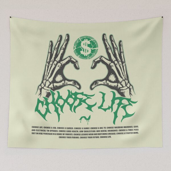 Item preview, Choose Life Sarcastic Money Heart Skeleton Hand Streetwear designed and sold by sXe-art.