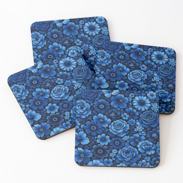 Item preview, Dark Blue Floral Pattern | Moody Botanical Flowers designed and sold by ZEYCAT.