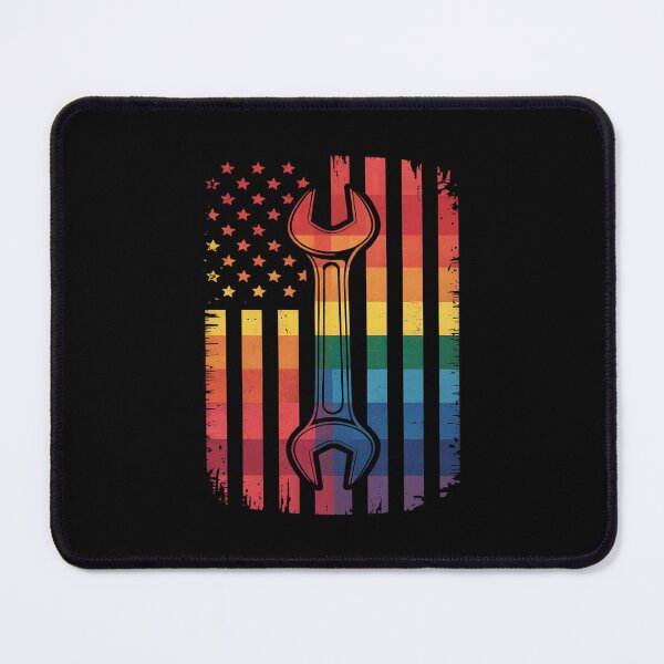 Item preview, Womens Rainbow US American Flag Wrench Gay LGBTQ Pride designed and sold by MythWoot.