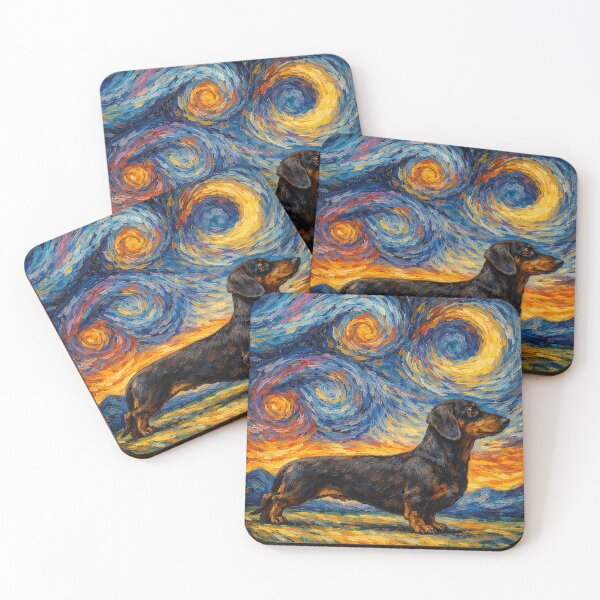 Aperçu de l'œuvre Teckel Nuit étoilée créée et vendue par Starry Night Creative Art.