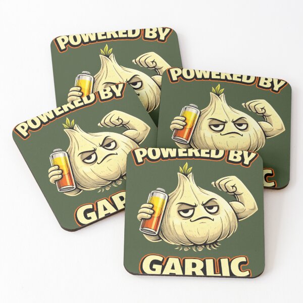 Item preview, Powered by Garlic Shirt – Funny Garlic Food Humor Tee designed and sold by johnExpress02.
