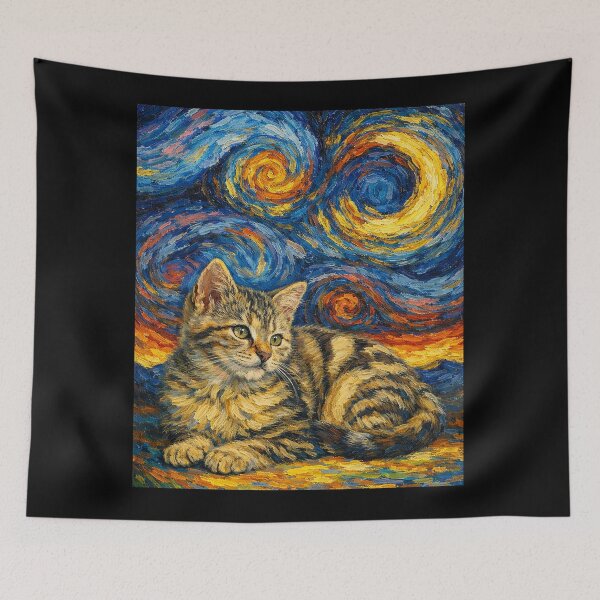 Item preview, Tiger Cat Starry Night  designed and sold by Starry Night Creative Art.