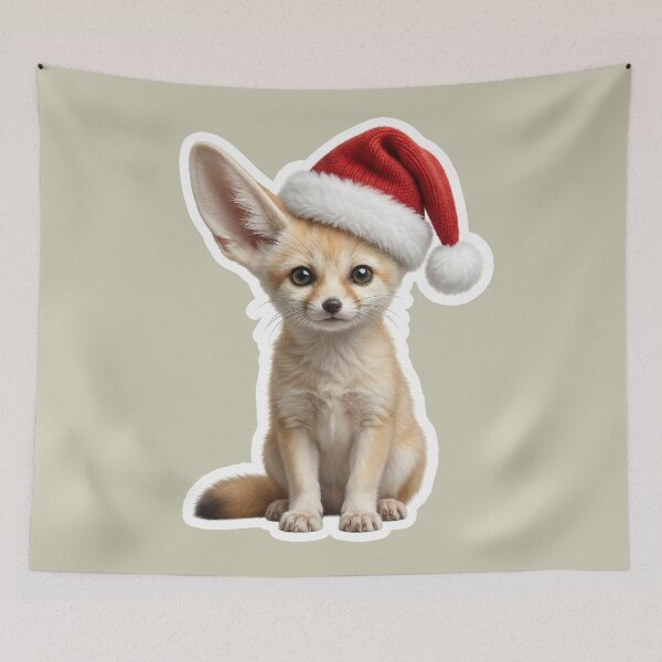Item preview, Keen-eared fennec desert fox during the festive season designed and sold by DAGHO.