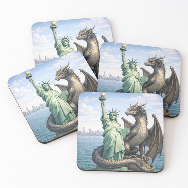 Item preview, Guardian Dragon of the Statue of Liberty – New York Fantasy Art designed and sold by EpicDragons-.