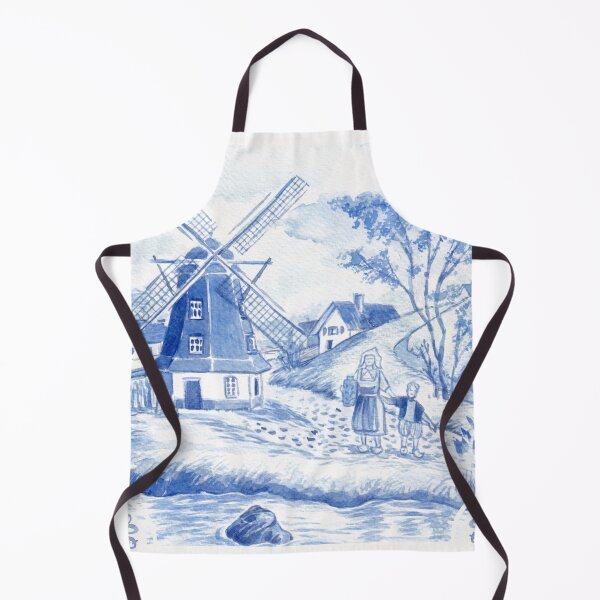 Item preview, Delft Blue Windmill with Mother and Child designed and sold by Andrea Snuggs.