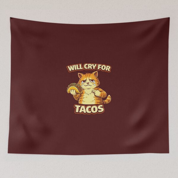 Item preview, Will Cry for Tacos Shirt – Funny Cat Taco Humor Tee designed and sold by johnExpress02.