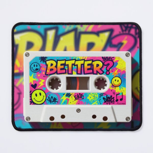Item preview, Pop Graffiti Art Cassette Tape - Raw Expressive Audio Mixtape Art Print designed and sold by graphicsangels.