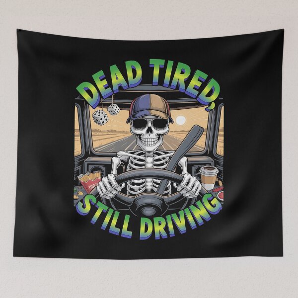Item preview, Skeleton truck driver - haunted job parody - ghost vehicle - haunted truck - undead convoy - paranormal rig - cursed engine - cb radio ghost - haunted highway - urban legend trucker designed and sold by JansenGS.
