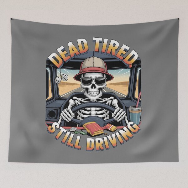 Item preview, Skeleton truck driver - diesel humor - afterlife road trip - eternal road - skeleton road warrior - undead trucker journey - ghost road shirt - truck stop ghost stories designed and sold by JansenGS.