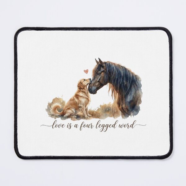 Item preview, Love Is a Four Legged Word – Dog and Horse Watercolor Art designed and sold by FluffinCool.