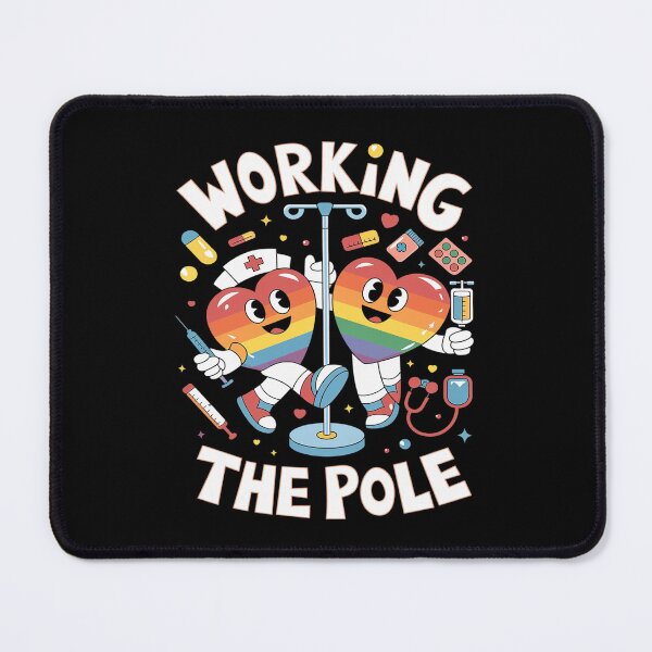 Item preview, Working The Pole Nurse LGBT-Q Gay Pride Rainbow Nursing RN designed and sold by MythWoot.