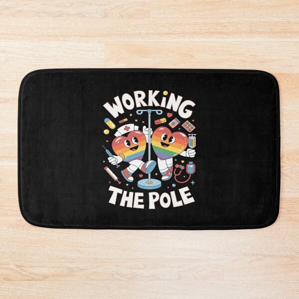 Item preview, Working The Pole Nurse LGBT-Q Gay Pride Rainbow Nursing RN  designed and sold by MythWoot.