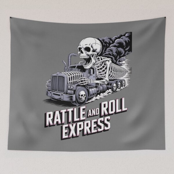 Item preview, Skeleton truck driver - diesel humor - afterlife road trip - eternal road - skeleton road warrior - undead trucker journey - ghost road shirt - truck stop ghost stories designed and sold by JansenGS.