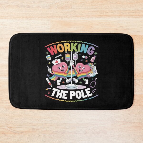 Item preview, Working The Pole Nurse LGBT-Q Gay Pride Rainbow Nursing RN  designed and sold by PowAcademy.