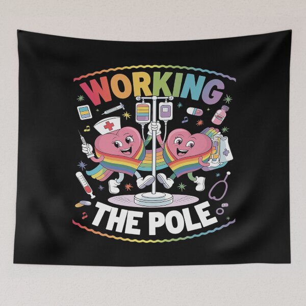 Item preview, Working The Pole Nurse LGBT-Q Gay Pride Rainbow Nursing RN  designed and sold by PowAcademy.