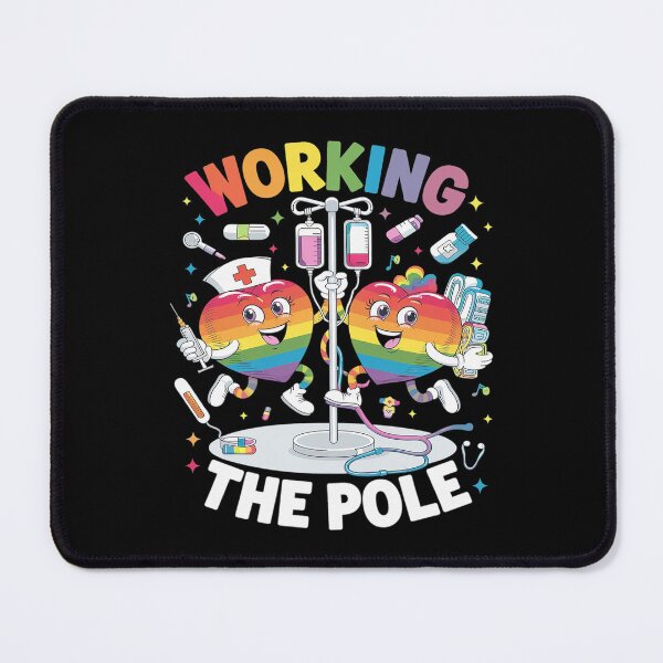 Item preview, Working The Pole Nurse LGBT-Q Gay Pride Rainbow Nursing RN designed and sold by MythWoot.
