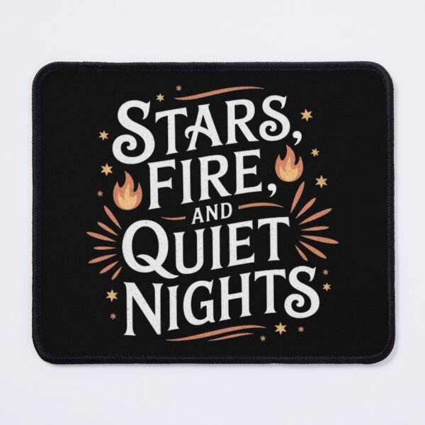 Item preview, Stars, Fire & Quiet Nights – Cozy Camping Quote Design designed and sold by CamplyCorner.