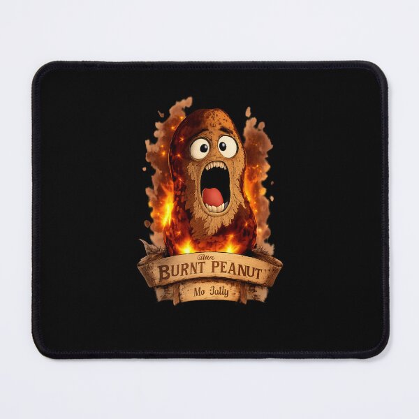 Item preview, The Burnt Peanut Mo Bally – Flaming Peanut Meme Badge designed and sold by PunchDrop.